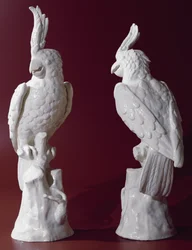 Paar Papageien (Faience)